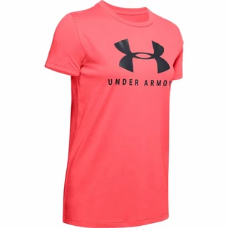 Women’s T-Shirt Under Armour Graphic Sportstyle Classic Crew - Black-Chrome - Rush Red
