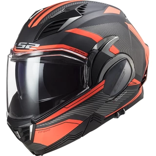 Flip-Up Motorcycle Helmet LS2 FF900 Valiant II Revo P/J - Matt Titanium Fluo Orange - Matt Titanium Fluo Orange