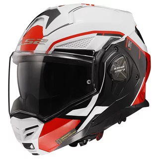 Flip-Up Motorcycle Helmet LS2 FF901 Advant X Metryk White Red P/J
