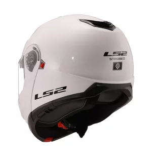 Flip-Up Motorcycle Helmet LS2 FF908 Strobe II Glossy White