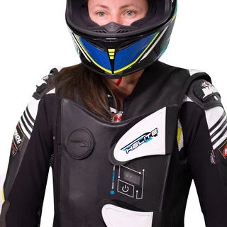 Závodní airbagová vesta Helite e-GP Air, elektronická - černo-bílá