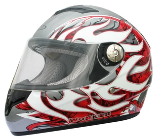JuniorMotorcycle Helmet WORKER V105 - Grey-Red
