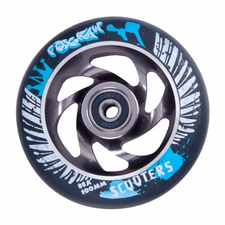 Spare wheel for scooter FOX PRO Raw 03 100 mm - Black-silver with Graphics