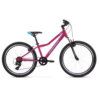Juniorský dievčenský bicykel Kross LEA JR 1.0 24" - model 2020 - ružová/modrá/fialová