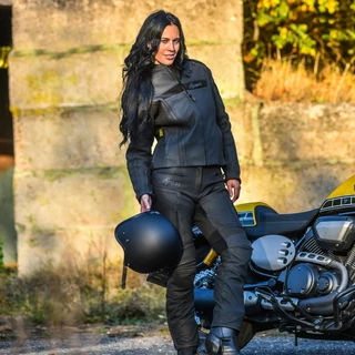 Dámská kožená moto bunda Spark Virginia - černá