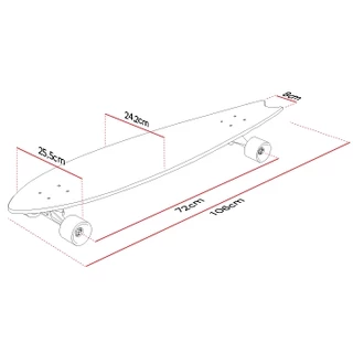 Longboard Street Surfing Fishtail - The Leaf 42" - Silver Truck