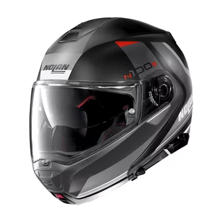 Motorcycle Helmet Nolan N100-5 Hilltop N-Com P/J - Slate Grey - Flat Black - Slate Grey