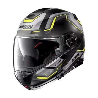 Motorcycle Helmet Nolan N100-5 Upwind N-Com P/J - Flat Black-Yellow