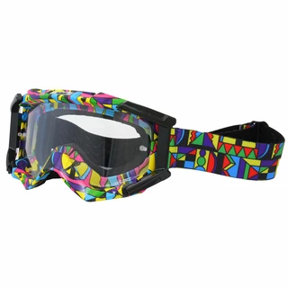 Motokrosové brýle W-TEC Major s grafikou - barevná grafika