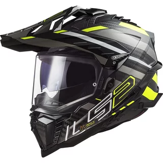 Dirt Bike Helmet LS2 MX701 Explorer C Edge Gloss Black H-V Yellow