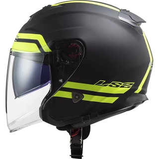 LS2 OF521 Infinity Hyper Offender Helm - Matt Titanium H-V Gelb