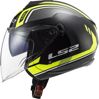 Casco jet LS2 OF573 TWISTER II Flix Black Yellow