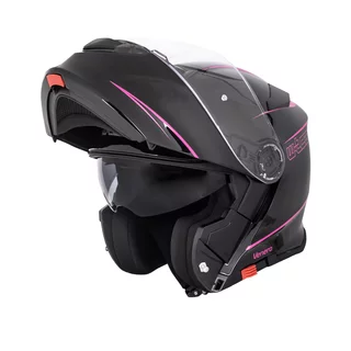 Flip-Up Motorcycle Helmet W-TEC Venero - Glossy Black-Neon Yellow