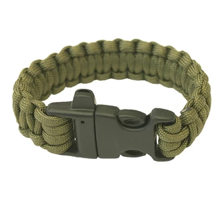 Bracelet Highlander Paracord – Parachute Buckle, Whistle - Olive Green - Olive Green
