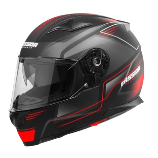 Motorcycle Helmet Cassida Apex Fusion - Matte Black/Fluo Red/White