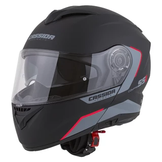 Motorcycle Helmet Cassida Compress 2.0 Refraction - Black Matte/Grey/Fluo Yellow - Black Matte/Grey/Red