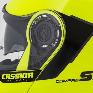 Moto prilba Cassida Compress 2.0 Refraction P/J - čierna matná/šedá/žltá fluo