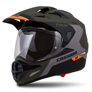 Motorcycle Helmet Cassida Tour 1.1 Spectre - Matt Army Green/Grey/Orange/Black