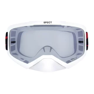 Motokrosové brýle RedBull Spect Evan, bílé, plexi kouřové/stříbrné