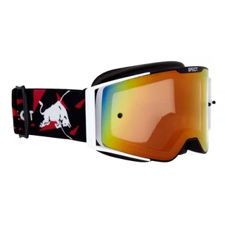 Moto Goggles RedBull Spect Torp, černé/bílé matné, plexi červené zrcadlové