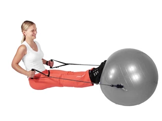 Gimnastična žoga z elastikama z ročaji 65 cm