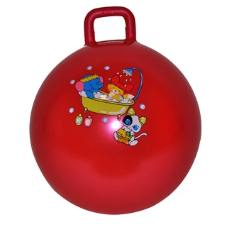 Detská skákacia lopta inSPORTline s držadlom - červená