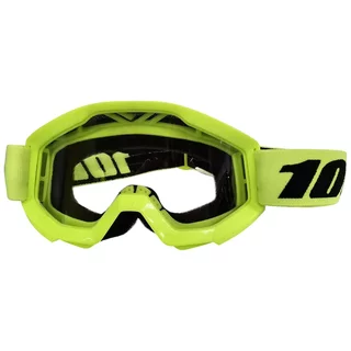 Motocross Goggles 100% Strata Mini - Yellow, Clear Plexi