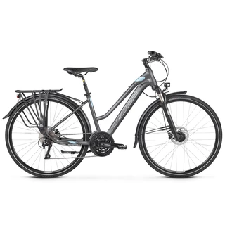 Dámsky trekingový bicykel Kross Trans 10.0 28" - model 2020 - grafitová/modrá/biela
