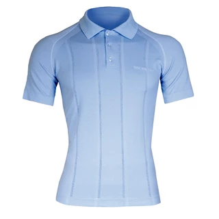 Men's functional T-shirt Brubeck PRESTIGE with collar - Blue