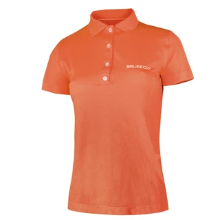 Women's functional T-shirt Brubeck PRESTIGE with collar - Orange - Orange
