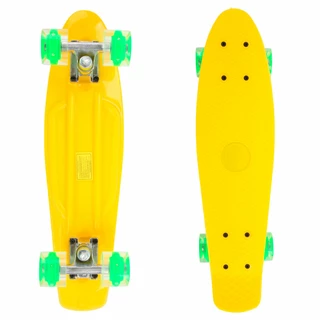 Pennyboard Maronad Retro W/ Light Up Wheels - White - Yellow