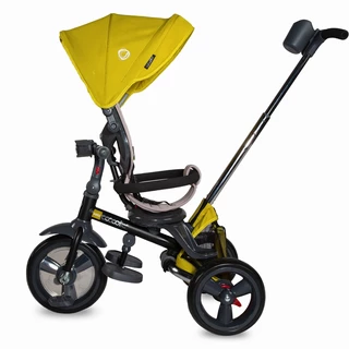 Dětská tříkolka s vodící tyčí Coccolle Velo - žlutá