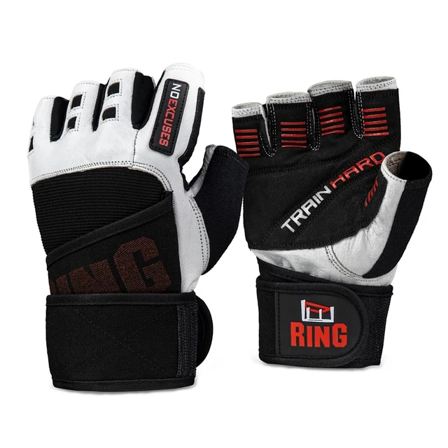 Fitness Gloves inSPORTline Shater - Black-White - Black-White