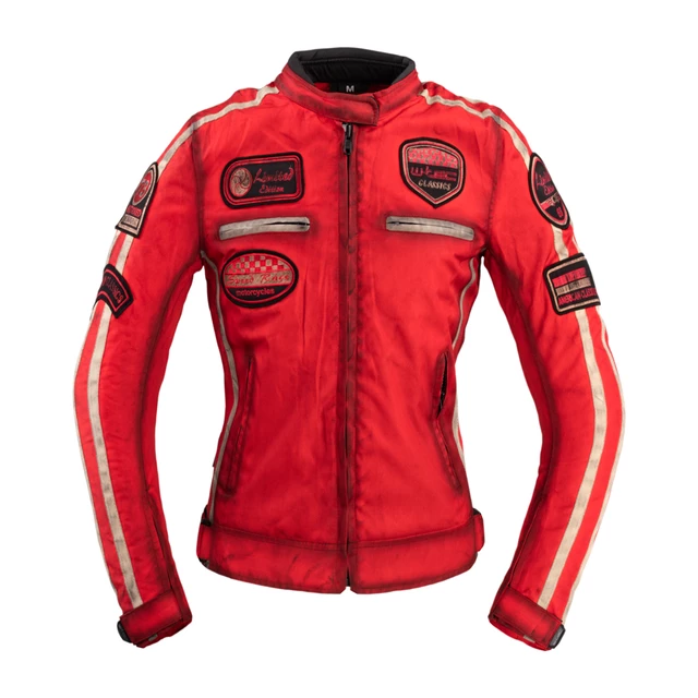 Női motoros kabát W-TEC Virginia - piros - piros