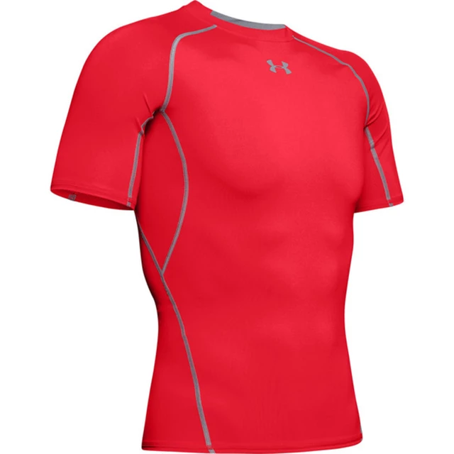 Men’s Compression T-Shirt Under Armour HG Armour SS - Tourmaline Teal - Red
