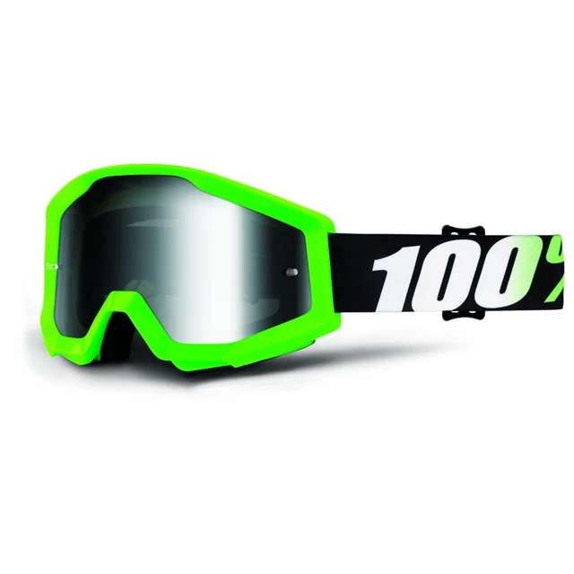 100% Strata Motocross Brille - Hope blau, blauer chrom Visiers mit Stifte für Slides