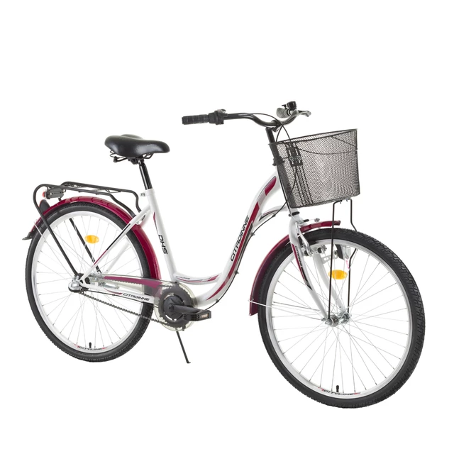 Mestský bicykel DHS Citadinne 2636 26" - model 2015 - bielo-červená