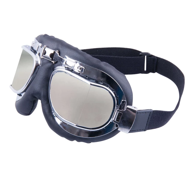 Motorradbrille S-2 silbern