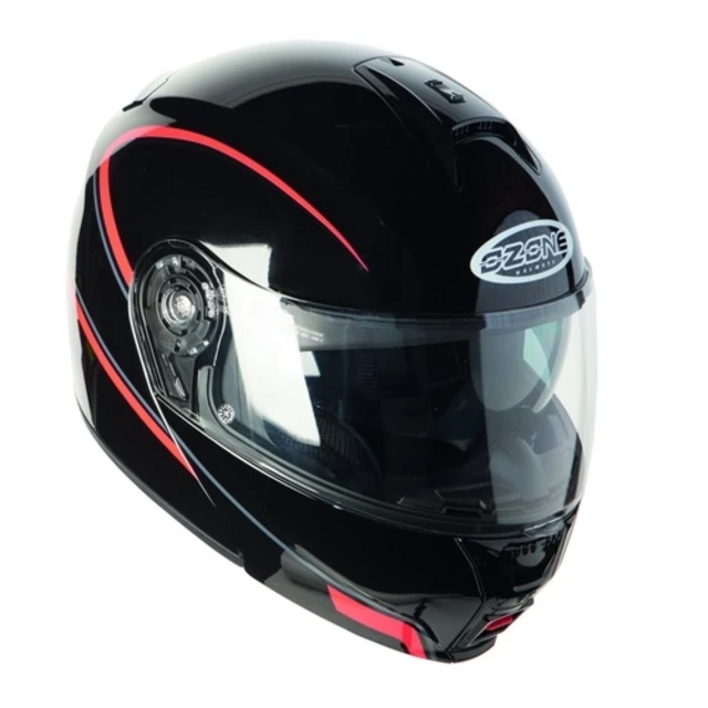 Motorcycle Helmet Ozone FP-01 Black-Red - Black-Red