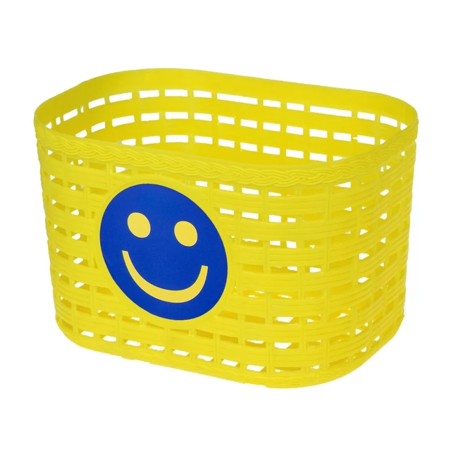 Smiley vorderer Kinder-Fahrradkorb Kunststoff - rot - gelb