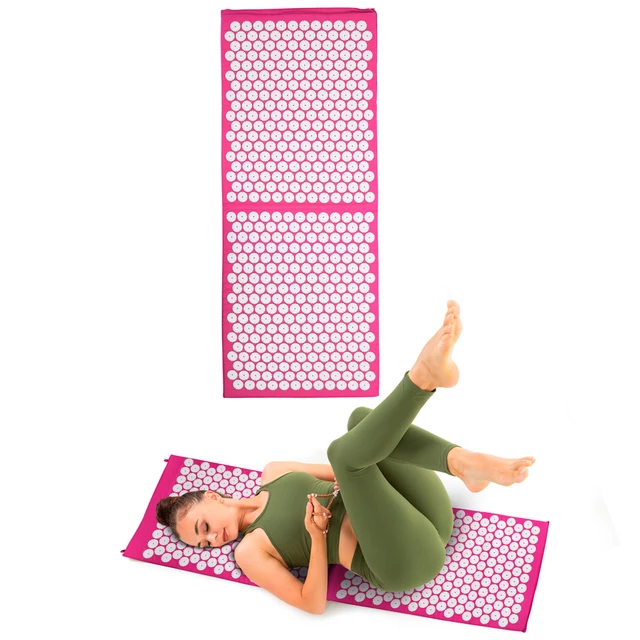 Akupresszúrás matrac inSPORTline AKU-1000 125 x 50 cm - rózsaszín - rózsaszín