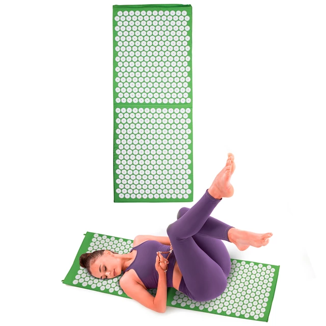 Akupresszúrás matrac inSPORTline AKU-1000 125 x 50 cm - rózsaszín - zöld