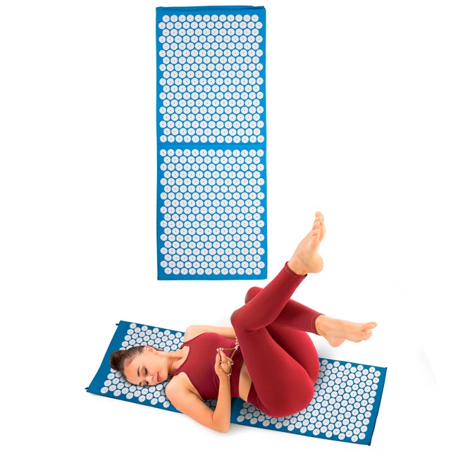 Akupresszúrás matrac inSPORTline AKU-1000 125 x 50 cm - rózsaszín - kék