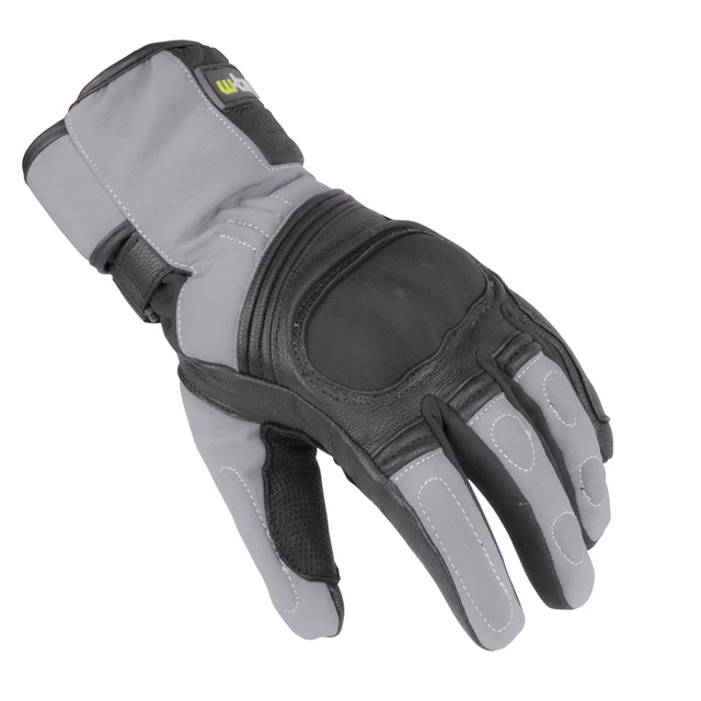 Winter Leder/Textil Motorradhandschuhe W-TEC NF-4004 - grau-schwarz