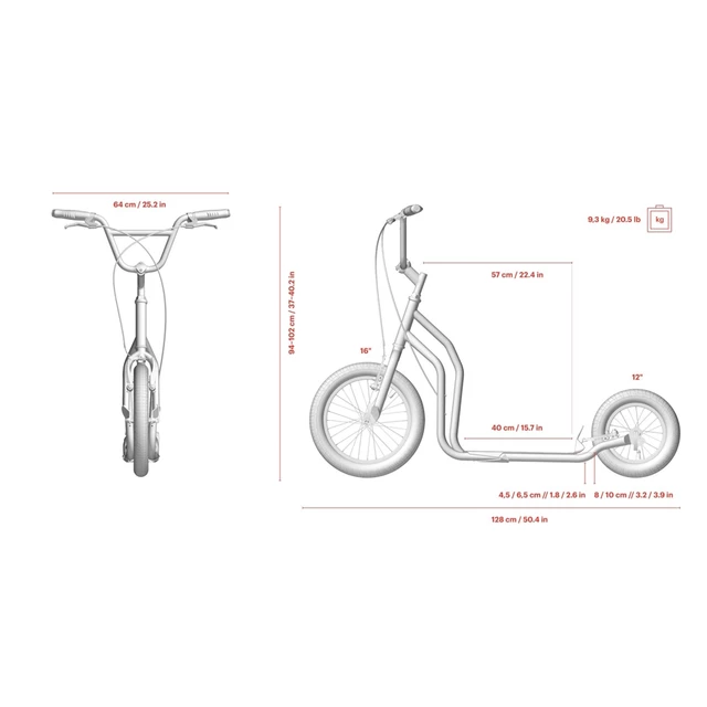 Kick Scooter Yedoo Three 16/12”