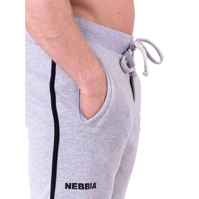 Męskie spodnie dresowe Nebbia Side Stripe Retro Joggers 154 - Czarny