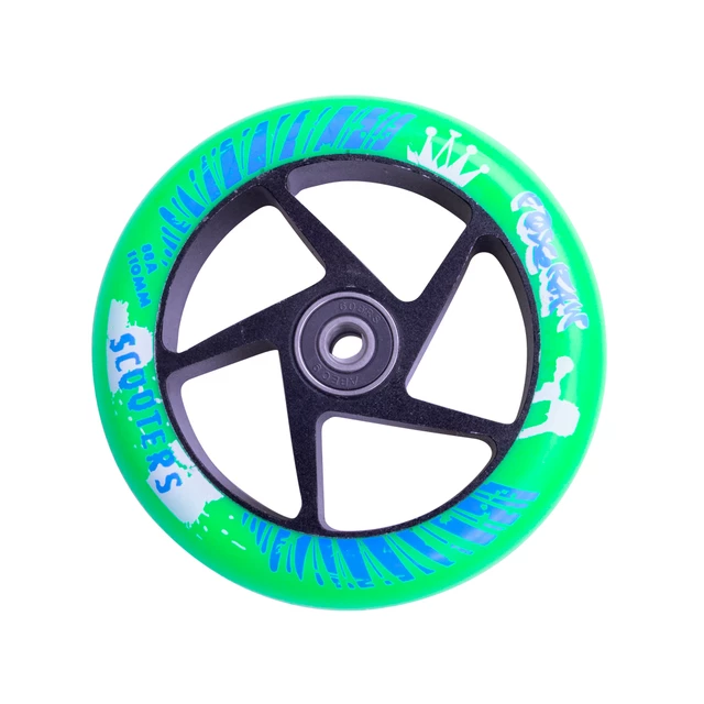 Spare Wheel for Scooter FOX PRO Raw 110 mm - Green-Black