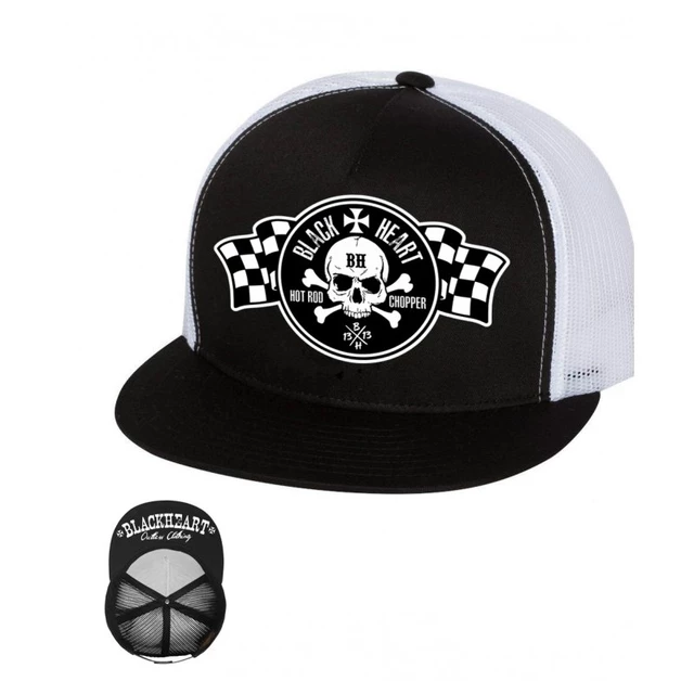 BLACK HEART Start Flag Trucker  Kappe - weiß - weiß