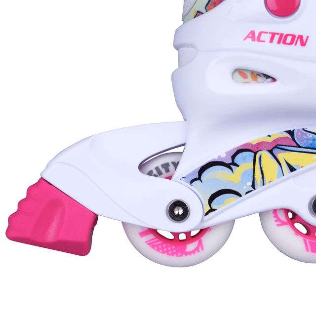 Action Doly Kinder Inline-Skates mit leuchtenden Rollen , verstellbar - rosa