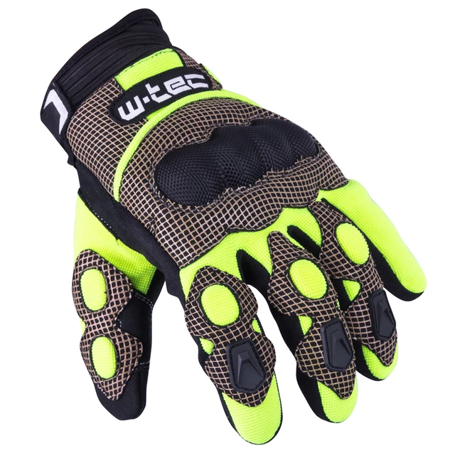 Motocross Gloves W-TEC Derex - Black-Yellow - Black-Yellow